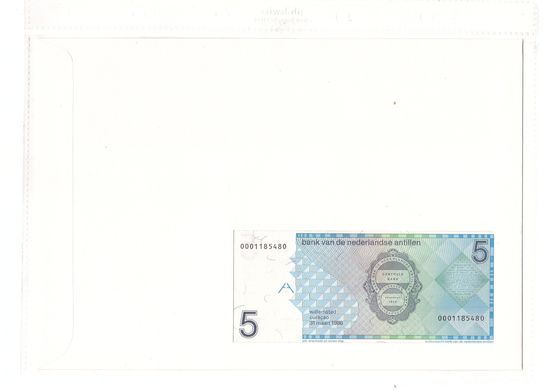 Netherlands Antilles - 5 Gulden 1986 - Pick 22a - in an envelope - aUNC