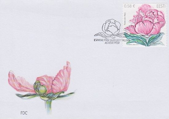 2392 - Естонія - 2011 - Квіти Піон - КПД