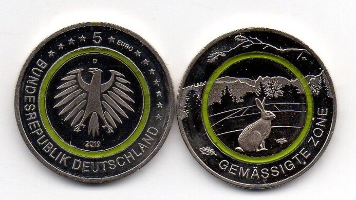 Germany - 5 Euro 2019 - D - Rabbit in Temperate Zone - UNC