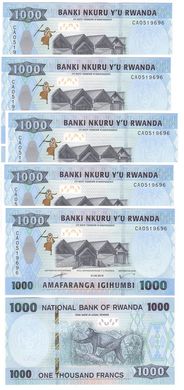 Rwanda - 5 pcs x 1000 Francs 2019 - UNC