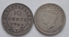 Ньюфаундленд - 10 Cents 1943 - серебро - VF