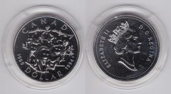 Canada - 1 Dollar 1994 - 25 years of the last dog sled patrol - silver 0.925 - in capsule - UNC