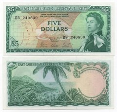 Кариби - 5 Dollars 1965 - P. 14h(1) - aUNC