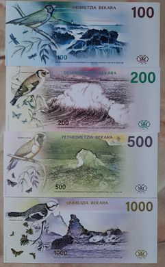 Isle of Komplece Остров Комплече - набор 4 банкноты 100 200 500 1000 Bekara 2019 - Polymer - Fantasy Note - UNC