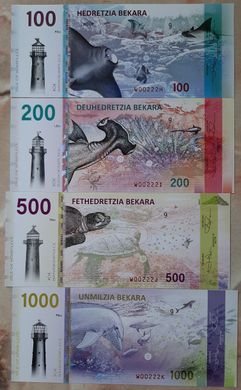 Isle of Komplece - set 4 banknotes 100 200 500 1000 Bekara 2019 - Polymer - Fantasy Note - UNC