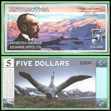 Антарктика - 5 Dollars 2001 - UNC