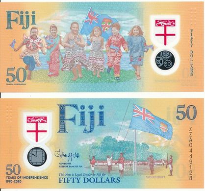 Fiji - 50 Dollars 2020 - replacement ZZ - Polymer - UNC