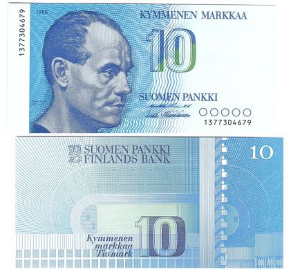 Финляндия - 10 Markkaa 1986 - Pick 113a(39) - UNC