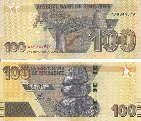 Зімбабве - 5 шт х 100 Dollars 2020 ( 2022 ) - UNC