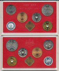 Японія - Mint набір 6 монет 1 5 10 50 100 500 Yen 1991 + жетон - у пластиці - UNC