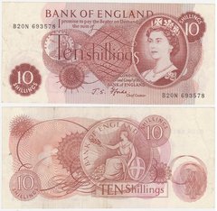 Великобритания / Англия - 10 Shillings 1966 - 1970 - Pick 373c - VF