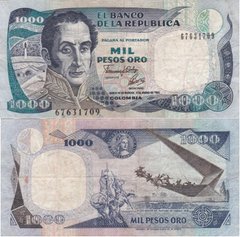 Колумбія - 1000 Pesos Oro 1993 - P. 432A - serie 67631709 - VF