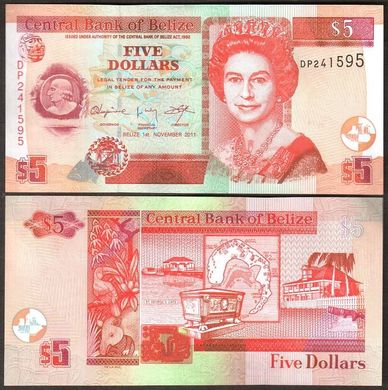Belize - 5 Dollars 2011 - P. 67e - UNC