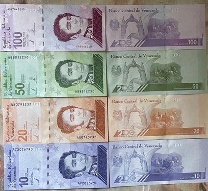 Венесуела - набір 4 банкноти 10 20 50 100 Digital Bolivares 2021 ( 2022 ) - UNC