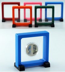 3580 - Frame for coins 90x90 - square - color can be red, orange, pink, blue, green