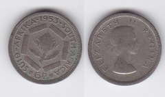 ЮАР - 6 Pence 1953 - серебро - VF