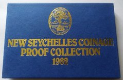 Seychelles - set 6 coins 1 5 10 25 Cents 1 5 Rupees 1982 - in a case - Proof / XF
