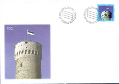 2818 - Estonia - 2005 - Definitive Stamp Estonian National Flag flying from Pikk Hermann Tower - FDC
