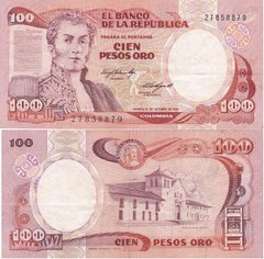 Колумбия - 100 Pesos Oro 1984 - P. 426a - serie 27858879 - VF