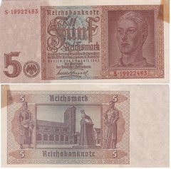 Germany - 5 Reichsmark 1942 - P. 186b(2) - serie S19922483 - VF
