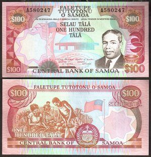 Самоа - 100 Tala 1990 - Legal tender in Western Samoa - P. 30 - UNC