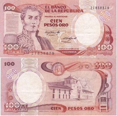 Colombia - 100 Pesos Oro 1984 - P. 426a - serie 27858879 - VF