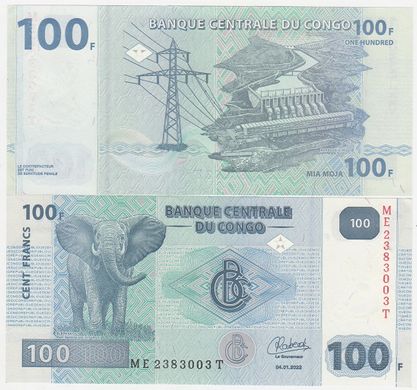 Конго ДР - 5 шт х 100 Francs 2022 - UNC