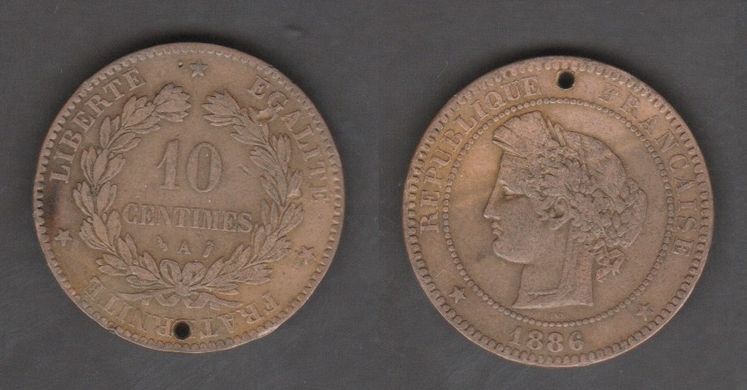 France - 10 Centimes 1886 - F