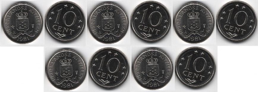 Netherlands Antilles - 5 pcs x 10 Cent 1981 - UNC