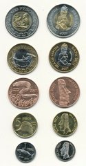 Остров Пасхи - набор 5 монет 1 5 50 200 500 Pesos 2007 - UNC