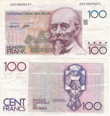 Belgium - 100 Francs 1982 - 1994 - P. 142a(7) - serie 22210595271 - VF