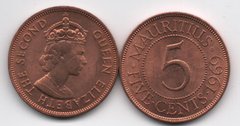 Маврикій - 5 Cents 1969 - aUNC