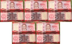 Либерия - 5 шт х 50 Dollars 2022 - UNC