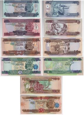 Соломоновы Острова / Соломоны - набор 5 банкнот 5 10 20 50 100 Dollars 2004 - 2017 - aUNC / UNC