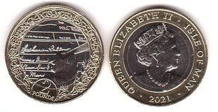 Острів Мен - 2 Pounds 2021 - Кетрін Келлоу - 140-річчя - першовідкривача жіночого виборчого права - UNC