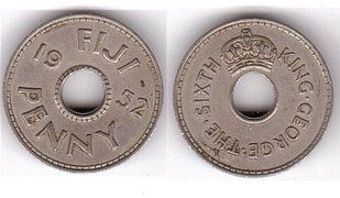 Фіджі - 1 Penny 1952 - XF / VF