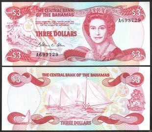 Багамские острова / Багамы - 3 Dollars 1984 - P. 44a - UNC