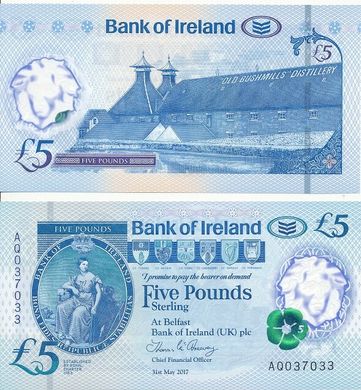 Північна Ірландія - 5 Pounds 2017 - Bank of Ireland - UNC