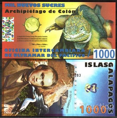 Galapagos Islands - 1000 Nuevos Sucres 2011- UNC