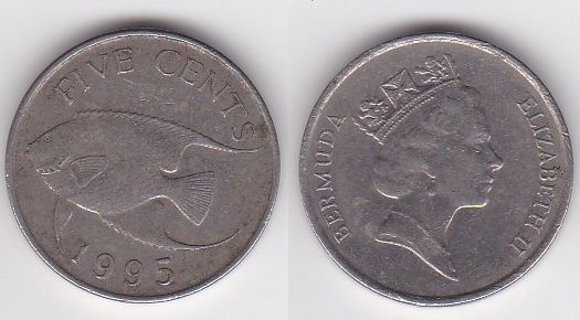 Бермудские острова / Бермуды - 5 Cents 1995 - VF