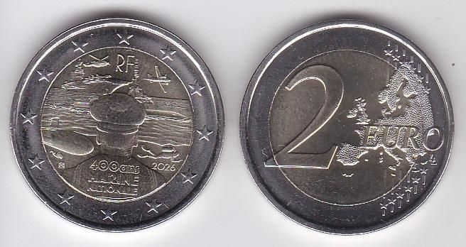 France - 2 Euro 2026 - 400th Anniversary of the French Navy - UNC
