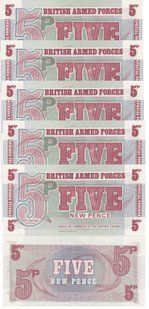 Британская Армия - 5 шт х 5 N. Pence 1972 - 6th. S. M47 - UNC