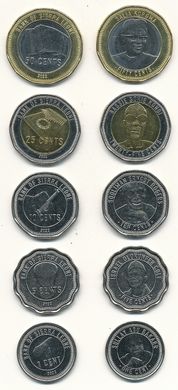 Sierra Leone - set 5 coins 1 5 10 25 50 Cents 2022 - UNC