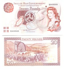 Острова Мэн - 20 Pounds 2007 - Pick 49 - Queen Elizabeth ll - UNC