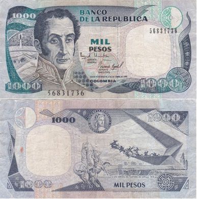 Колумбия - 1000 Pesos Oro 1995 - P. 438 - serie 56831736 - VF