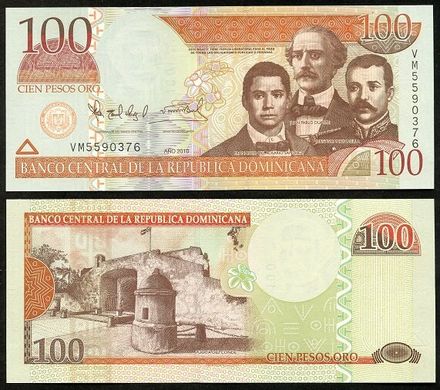 Домініканська Республіка Домінікана - 100 Pesos 2010 - Pick 184a - UNC