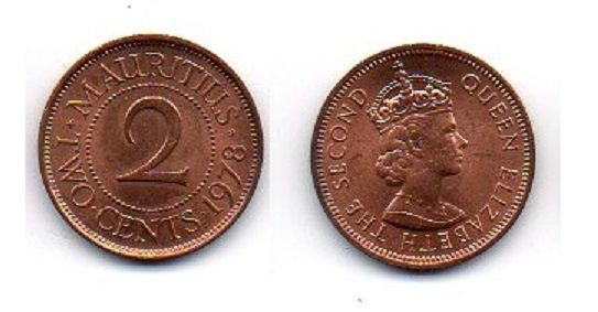 Mauritius - 2 Cents 1978 - aUNC