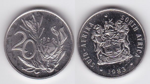 ЮАР - 20 Cents 1983 - aUNC