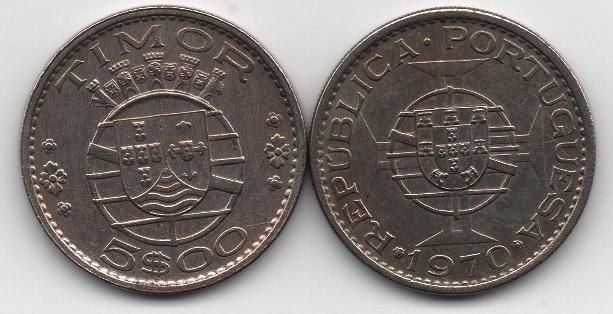 Timor - 5 Escudos 1970 - XF