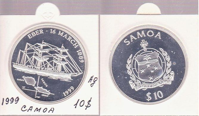 Самоа - 10 Dollars 1999 - срібло
